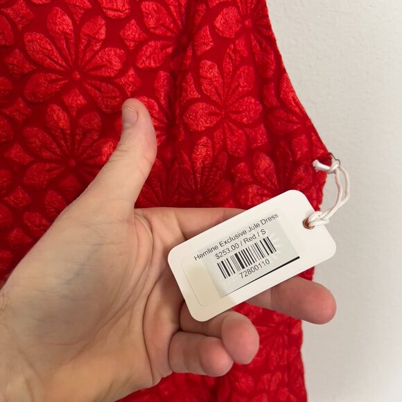934 NWT Hemline Exclusive Jule Dress Size Small Color Red - Picture 5 of 8